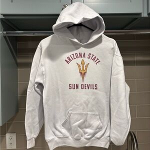Arizona State Sun Devils White Hoodie Sweatshirt Size Kids XL Adult S ASU